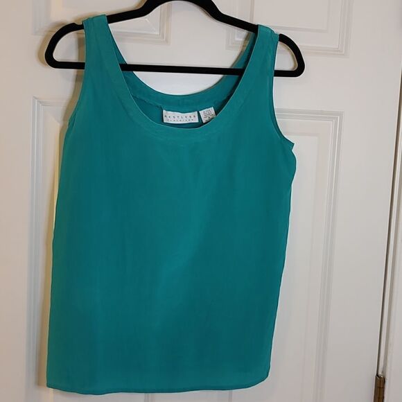 Restless Clothiers Silk Tank Green Size M - Picture 1 of 8